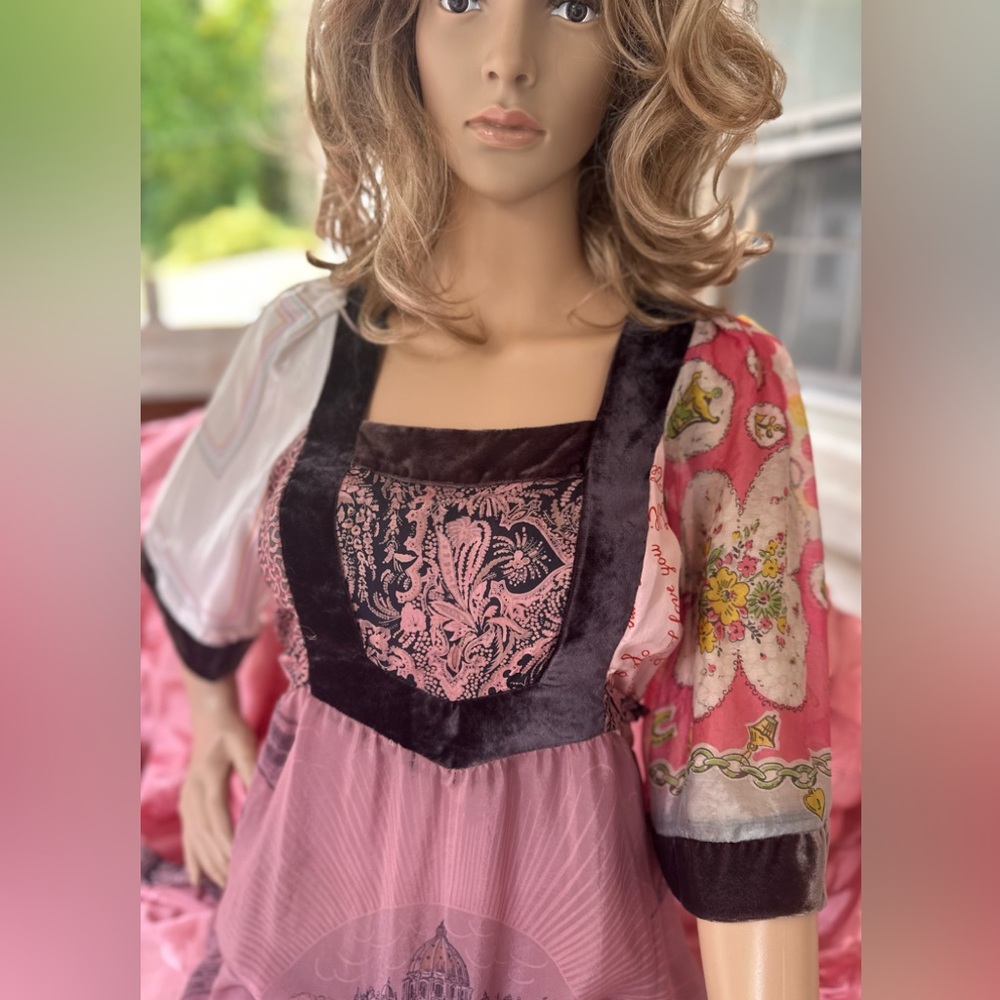 One of a Kind Reclaimed Silk Scarf Dress Fairytale Romantic USA Made